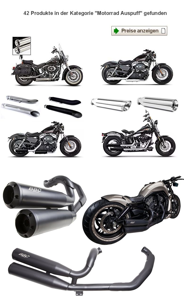 Motorradladen-Rubrik-Auspuff Harley Davidson: Motorrad Schalldämpfer Harley Davidson Sportster
